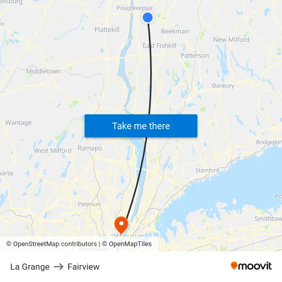 La Grange to Fairview map