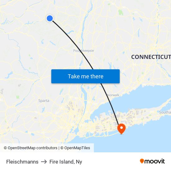 Fleischmanns to Fire Island, Ny map