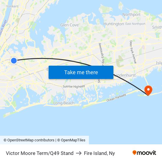 Victor Moore Term/Q49 Stand to Fire Island, Ny map