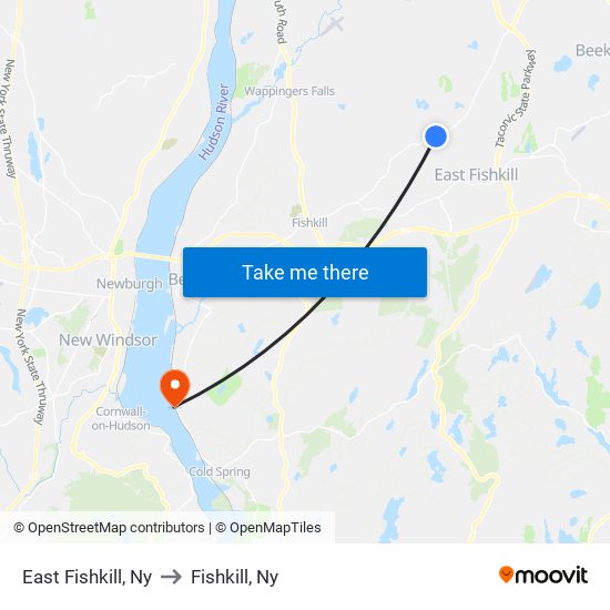 East Fishkill, Ny to Fishkill, Ny map