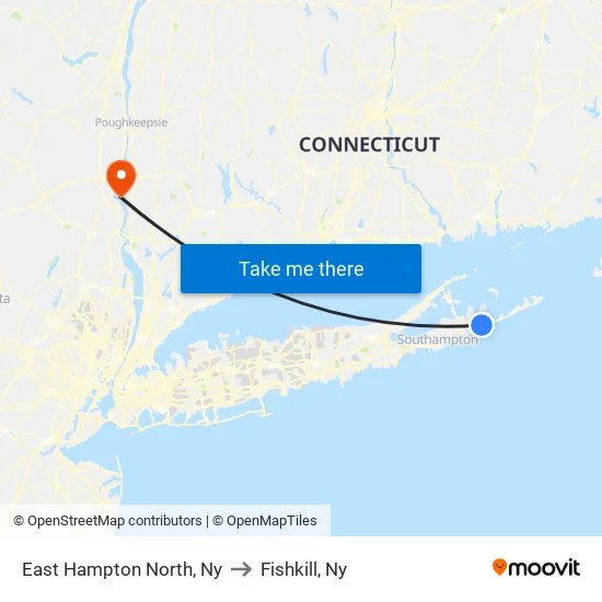 East Hampton North to Fishkill, Ny map