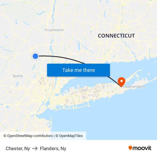 Chester, Ny to Flanders, Ny map