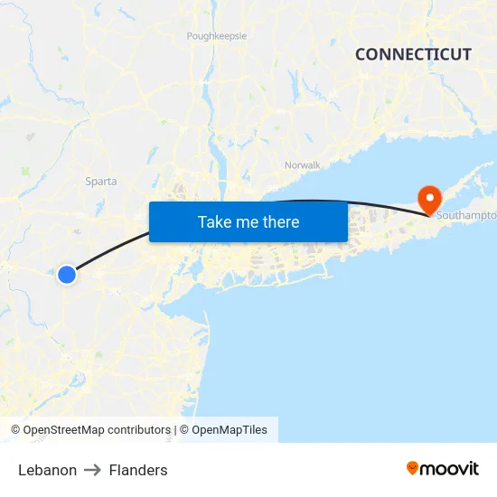 Lebanon to Flanders map