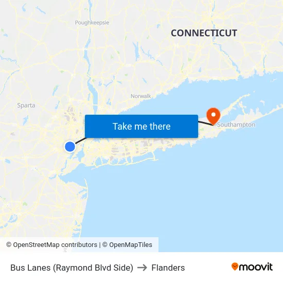 Bus Lanes (Raymond Blvd Side) to Flanders map