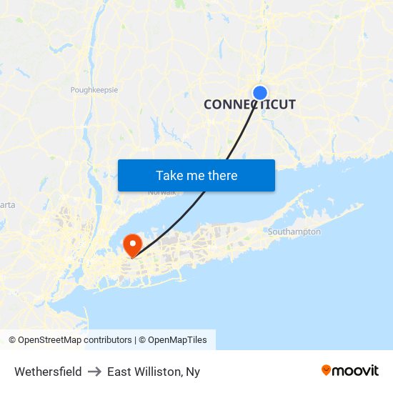 Wethersfield to East Williston, Ny map