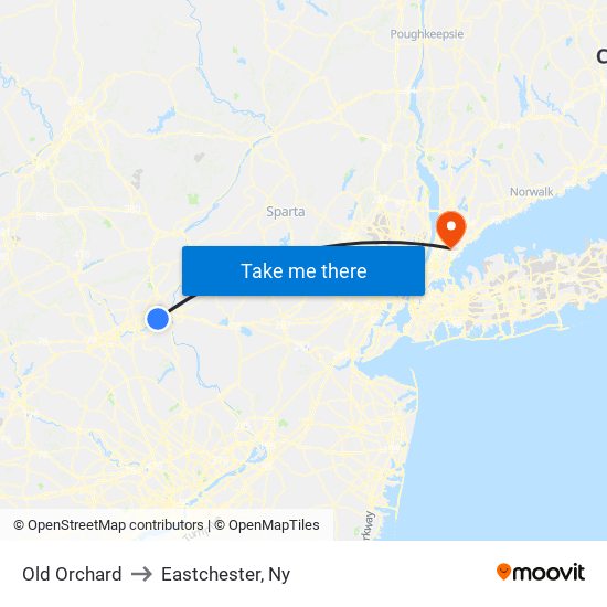 Old Orchard to Eastchester, Ny map