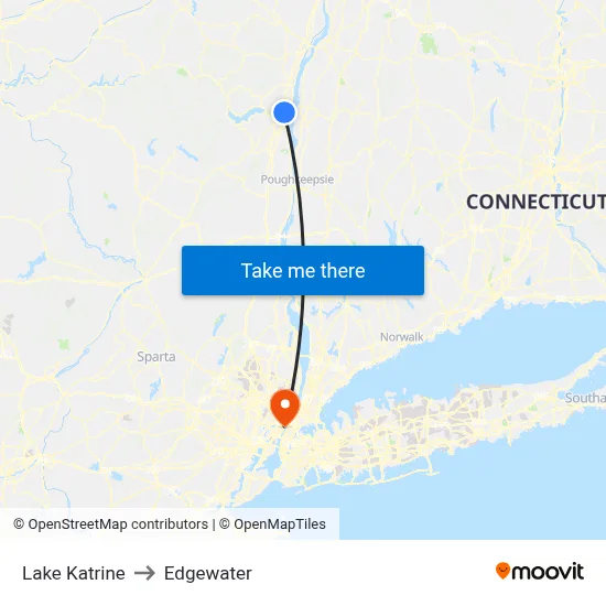 Lake Katrine to Edgewater map