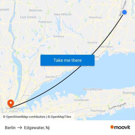 Berlin to Edgewater, Nj map