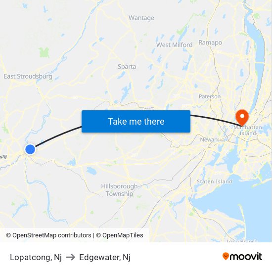 Lopatcong, Nj to Edgewater, Nj map