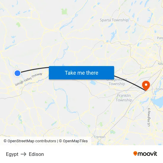Egypt to Edison map