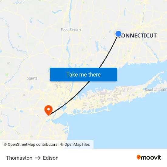 Thomaston to Edison map