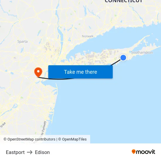 Eastport to Edison map