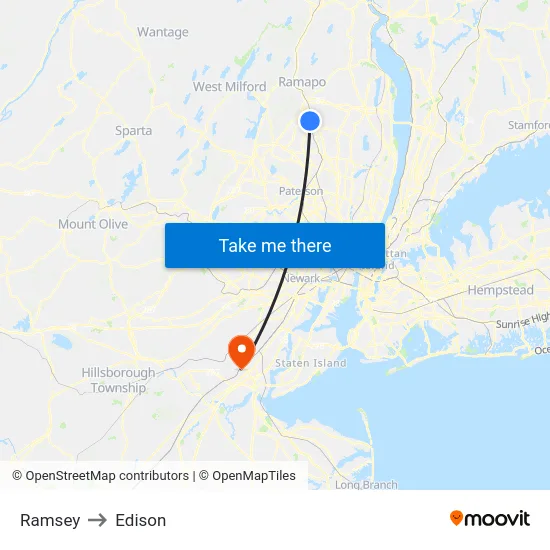 Ramsey to Edison map