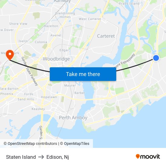 Staten Island To Edison, Nj With Public Transportation