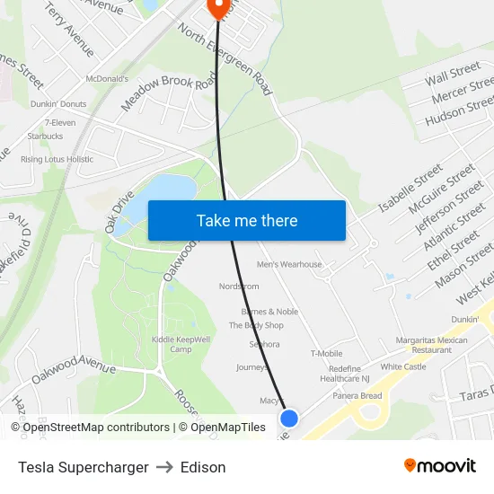 Edison NJ Supercharger to Edison map