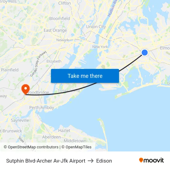 Sutphin Blvd-Archer Av-Jfk Airport to Edison map