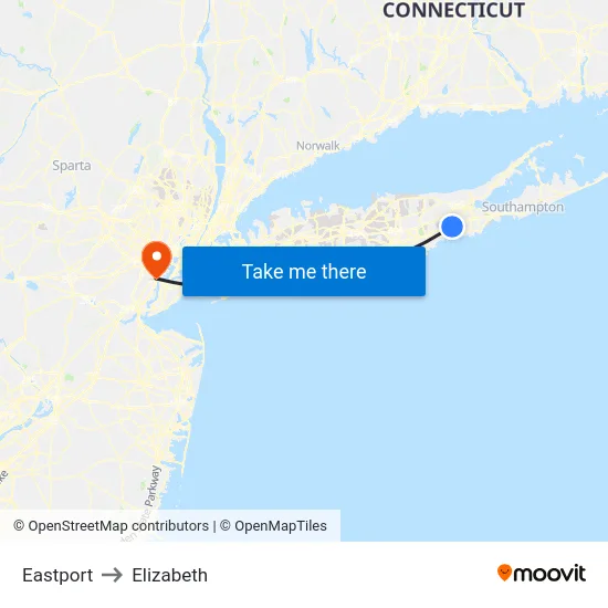 Eastport to Elizabeth map
