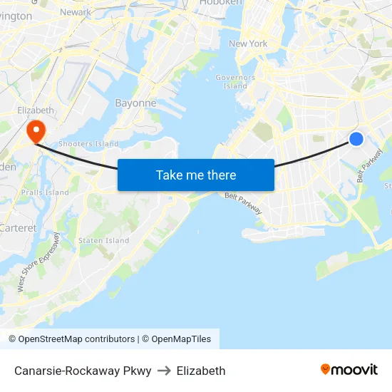 Canarsie-Rockaway Pkwy to Elizabeth map