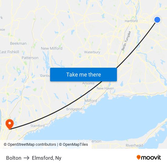 Bolton to Elmsford, Ny map