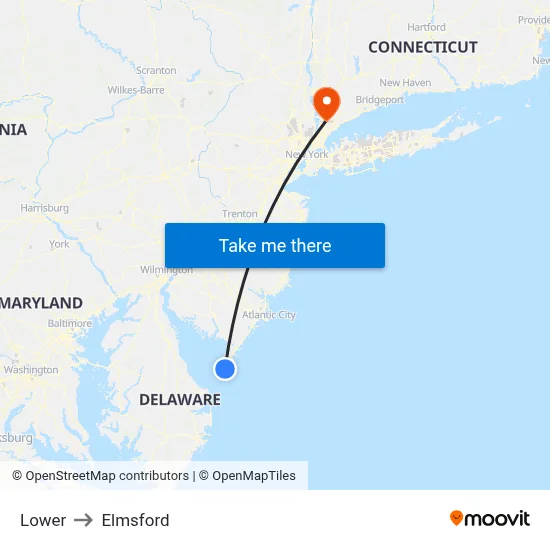 Lower to Elmsford map
