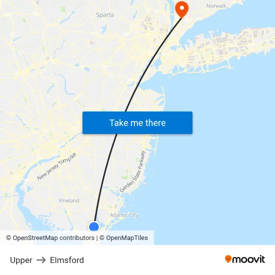 Upper to Elmsford map