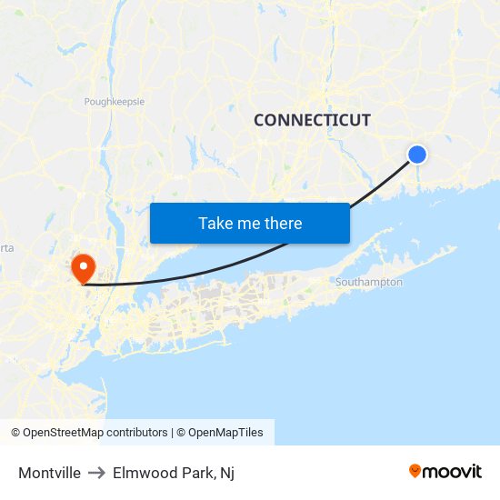 Montville to Elmwood Park, Nj map