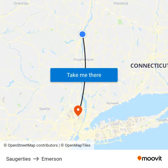 Saugerties to Emerson map
