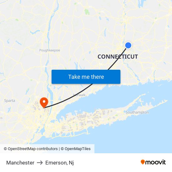 Manchester to Emerson, Nj map