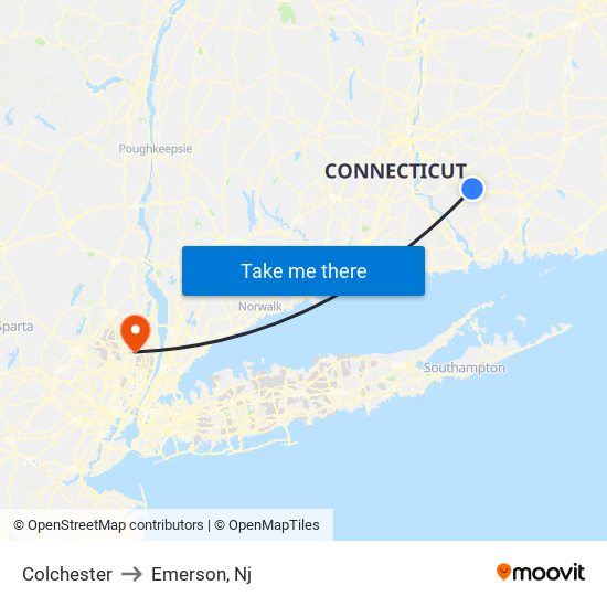 Colchester to Emerson, Nj map