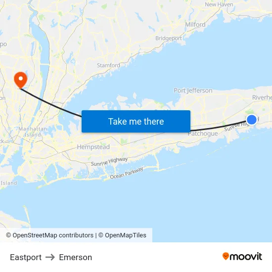 Eastport to Emerson map