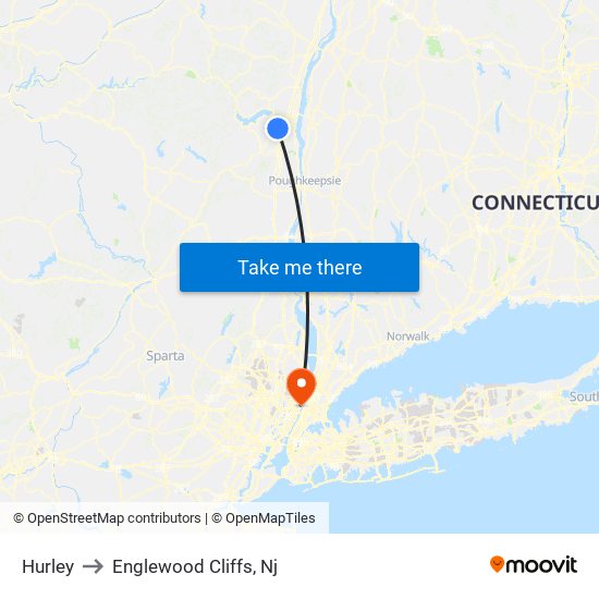 Hurley to Englewood Cliffs, Nj map