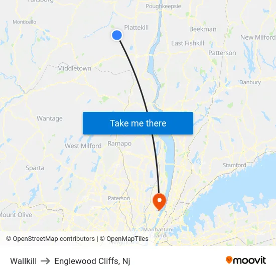 Wallkill to Englewood Cliffs, Nj map