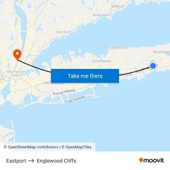 Eastport to Englewood Cliffs map