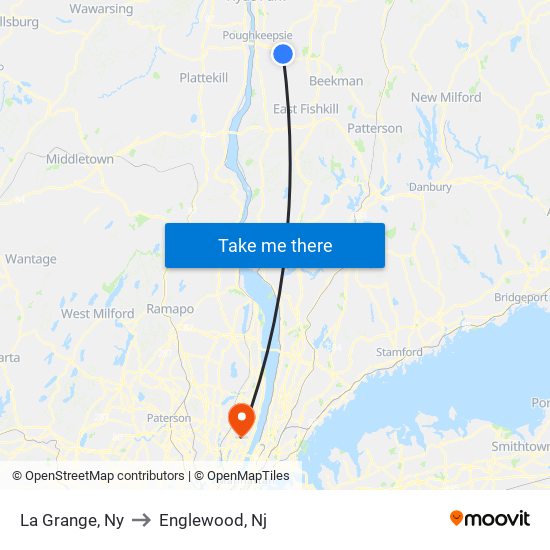 La Grange, Ny to Englewood, Nj map