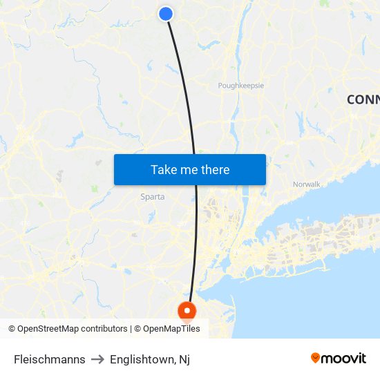 Fleischmanns to Englishtown, Nj map