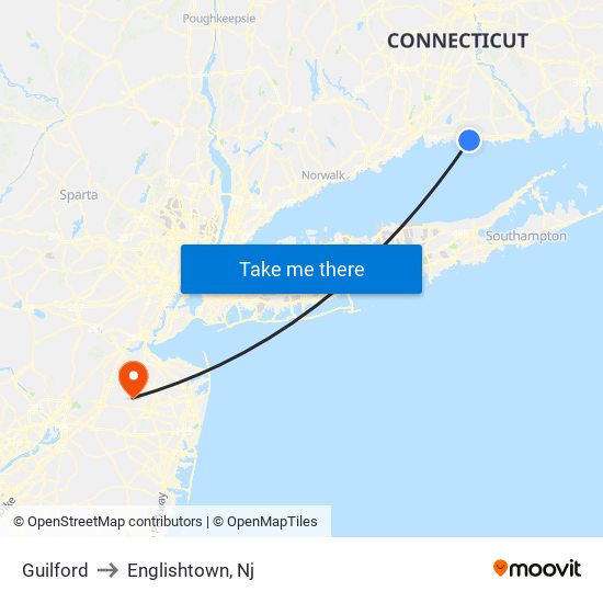 Guilford to Englishtown, Nj map