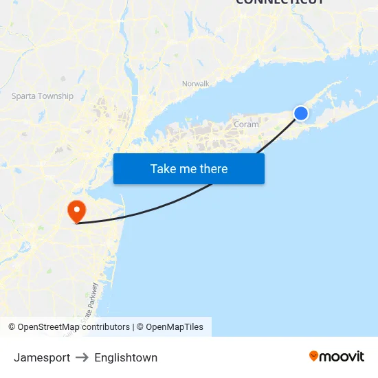 Jamesport to Englishtown map
