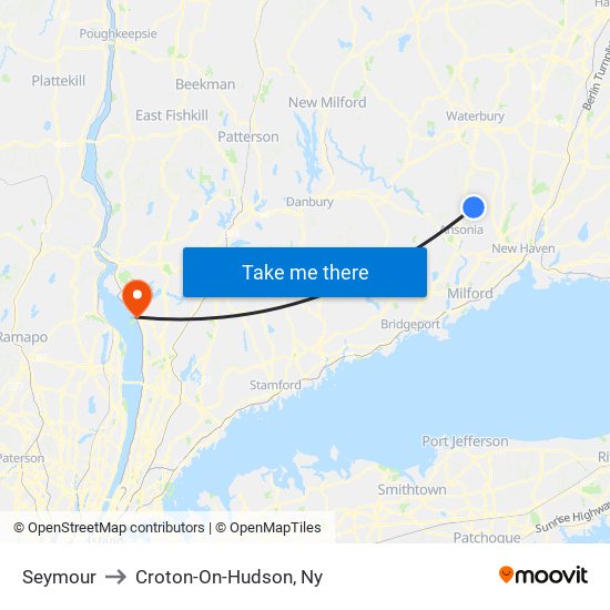 Seymour to Croton-On-Hudson, Ny map