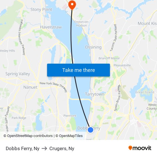 Dobbs Ferry, Ny to Crugers, Ny map