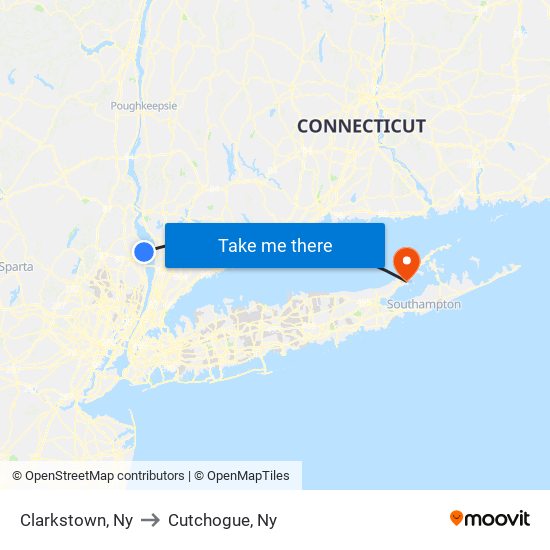 Clarkstown, Ny to Cutchogue, Ny map