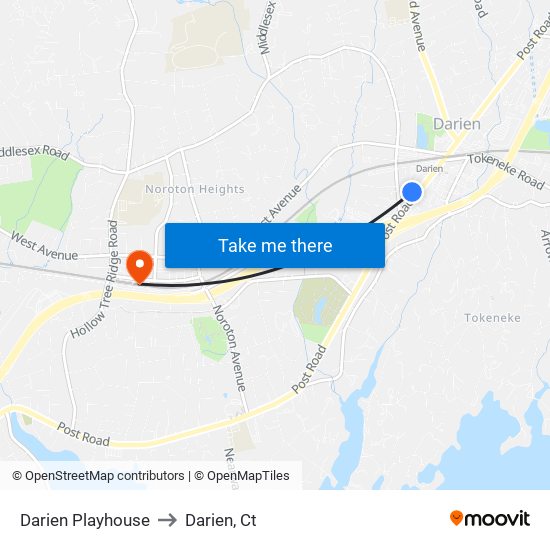 Darien Playhouse to Darien, Ct map