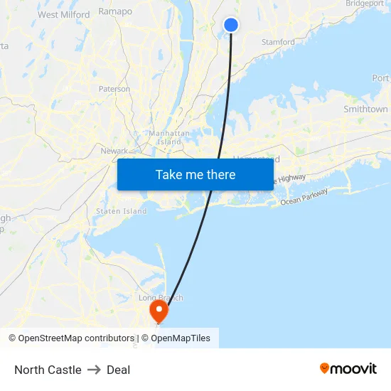 North Castle to Deal map