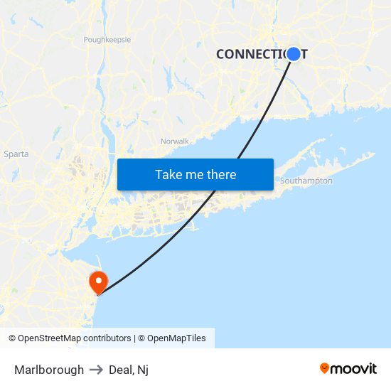 Marlborough to Deal, Nj map