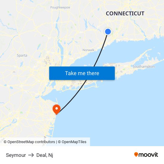 Seymour to Deal, Nj map