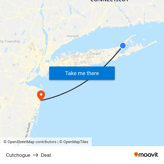 Cutchogue to Deal map