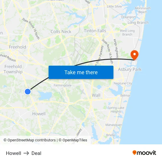 Howell to Deal map