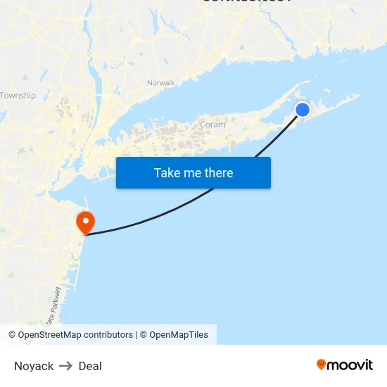 Noyack to Deal map