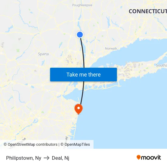 Philipstown to Deal, Nj map