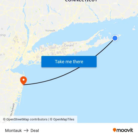 Montauk to Deal map