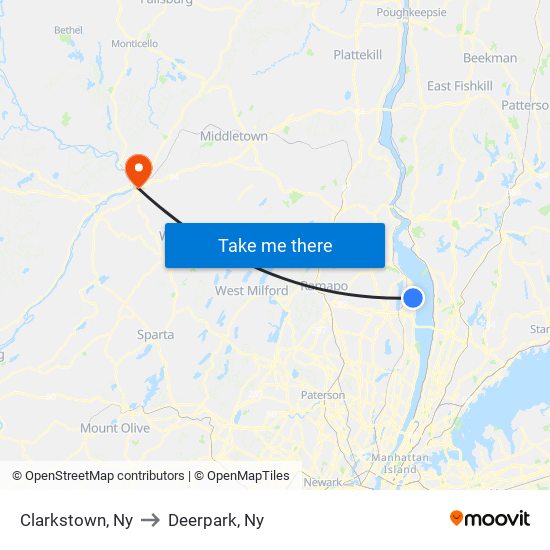 Clarkstown, Ny to Deerpark, Ny map